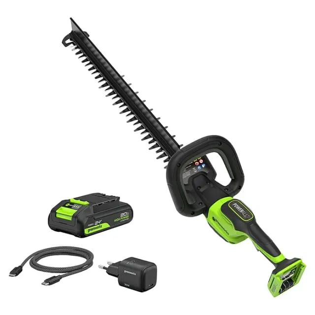 Greenworks Akku-Heckenschere GW 24V BL 56 cm (24 V, Li-Ionen, 1 Akku, Schwertlänge: 56 cm)