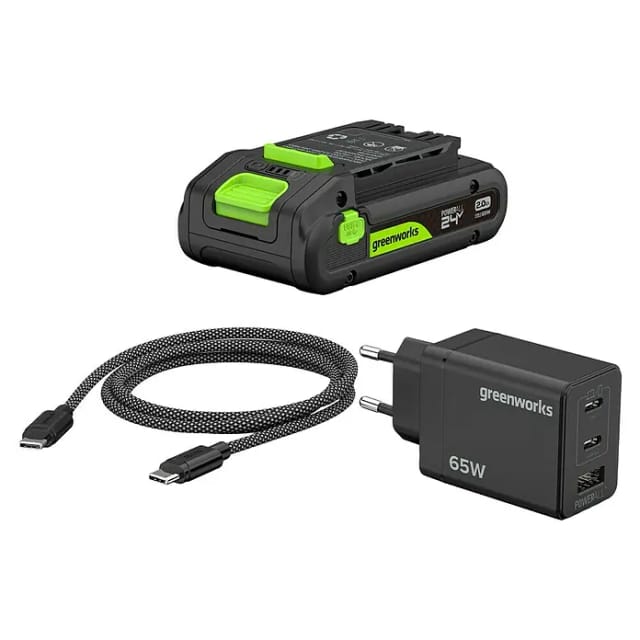 Greenworks Akku & Ladegerät 24V 2 AH, VD (Akkuspannung: 24 V, Li-Ionen, 2 Ah)