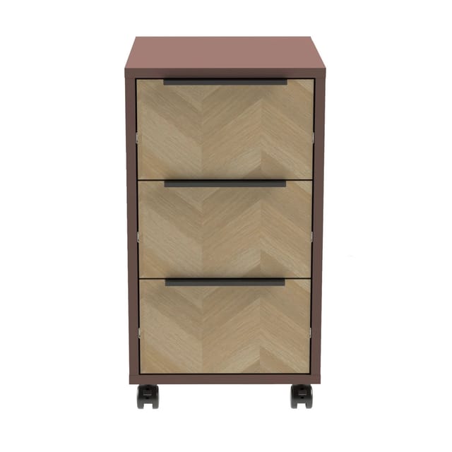 Schildmeyer Piazza Rollcontainer (L x B x H: 39,1 x 32,6 x 59,7 cm, Mauve, Anzahl Schubladen: 3 Stk.)