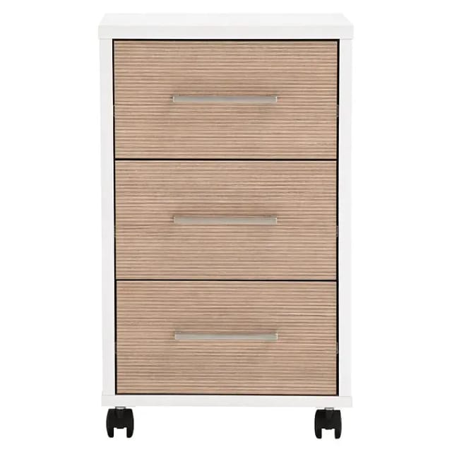 Schildmeyer Metz Rollcontainer (L x B x H: 39,1 x 32,6 x 59,7 cm, Weiß/Canello, Anzahl Schubladen: 3 Stk.)