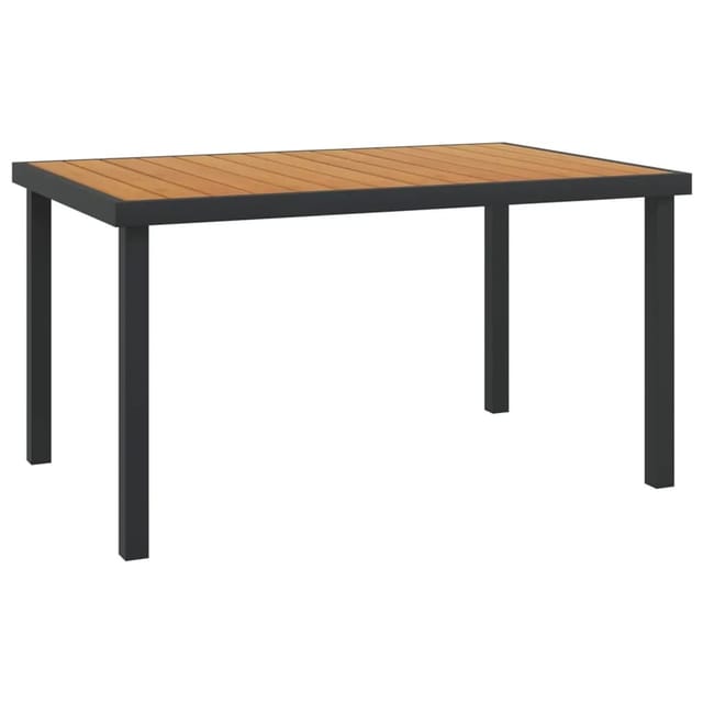 vidaXL Gartentisch Braun 140x90x74 cm Aluminium und WPC 312210