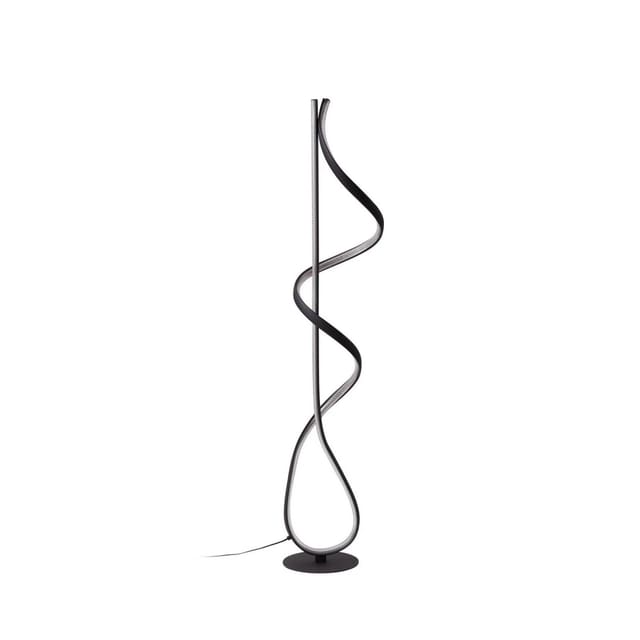 Lucande LED Stehlampe Rodado Modern in Schwarz aus Aluminium 1-flammig Wohnzimmerleuchte