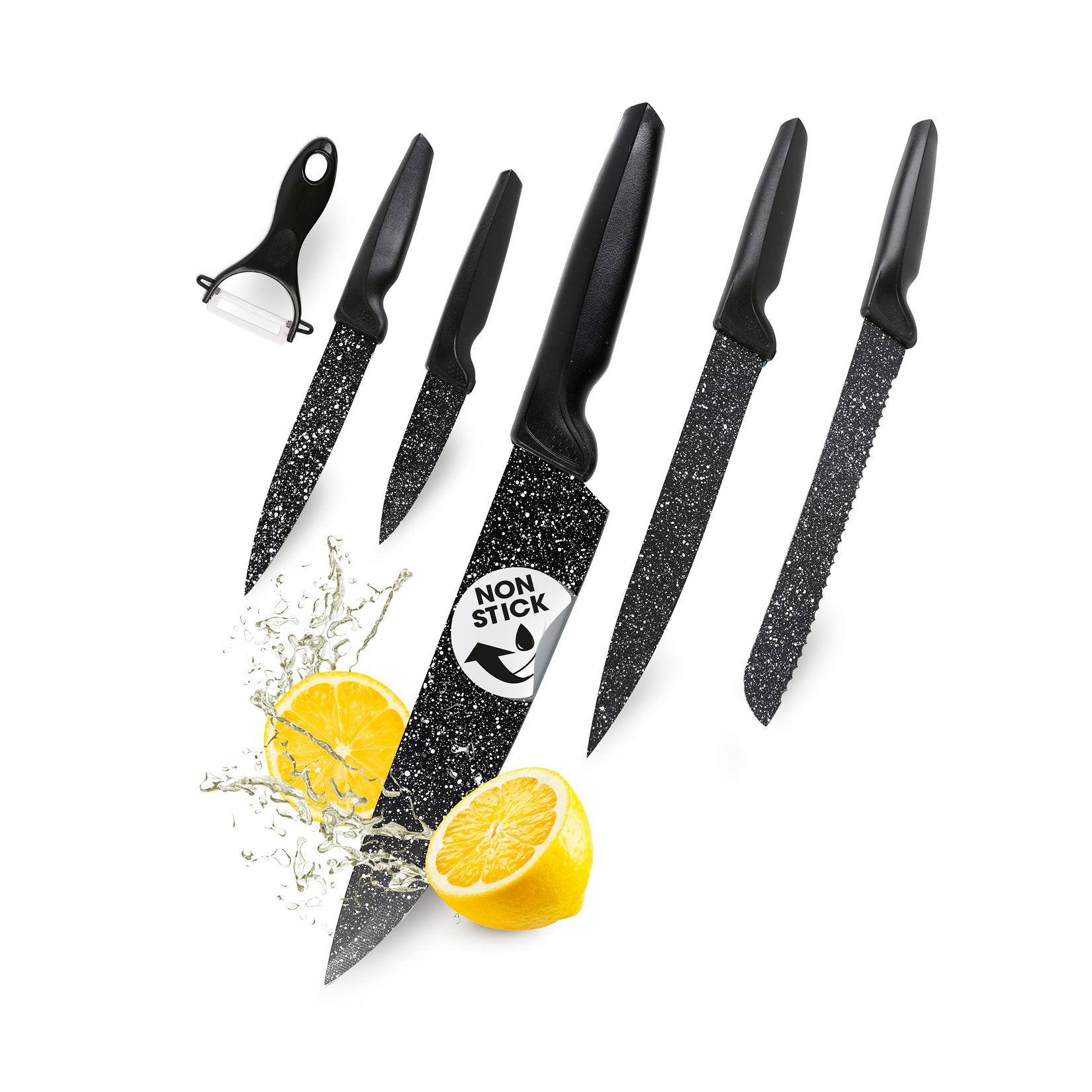 GOURMETmaxx Messerset 6-tlg. Schwarz