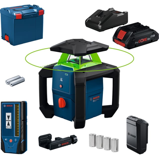 Bosch Professional Bosch Rotationslaser Grl18v-3-31g, 1 X Akku Procore18v 4 Ah In L-boxx