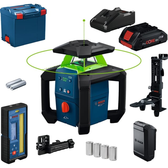 Bosch Professional Bosch Rotationslaser Grl18v-4-34cvg, Incl. Wandhalterung, 1 X Akku Procore18v 4 Ah In L-boxx