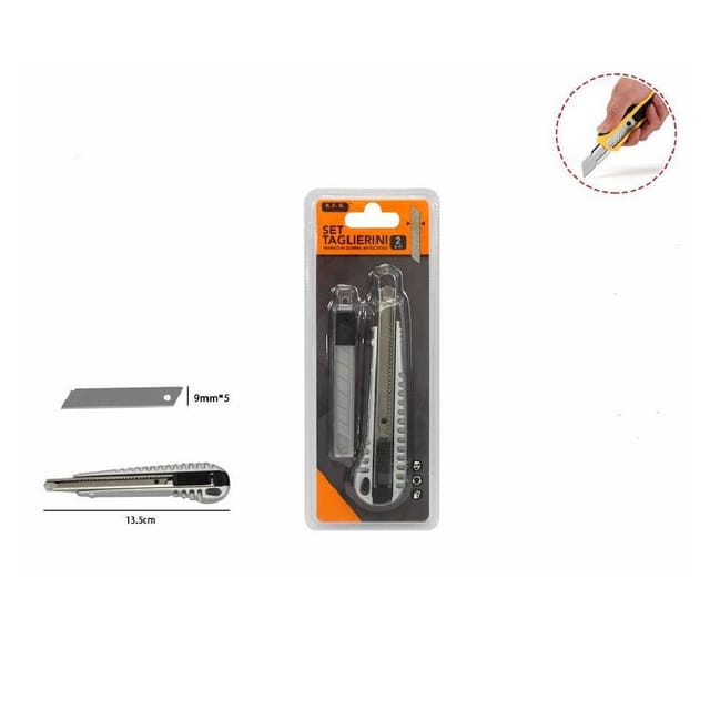 Trade Shop Traesio - Trade Shop - Professioneller Cutter 13,5 Cm Mit Lock Lock Klingenführung 9mm 71076 -