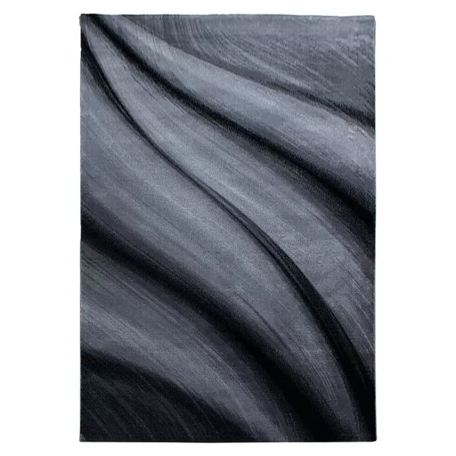 Kurzflorteppich Miami (Schwarz/Grau, 340 x 240 cm, 100 % Polypropylen)
