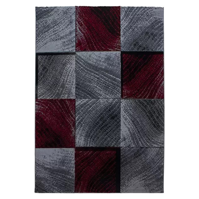 Kurzflorteppich Plus (Rot/Grau, 340 x 240 cm, 100 % Polypropylen)