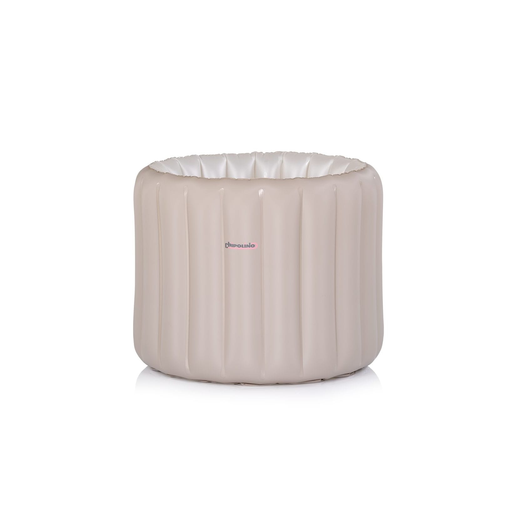 Chipolino, Babybadewanne Bubble Nest aufblasbar, rund, Sitz, Pumpe, Badehilfe beige