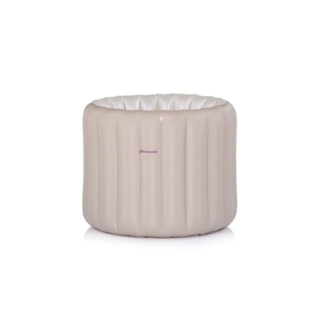 Chipolino, Babybadewanne Bubble Nest aufblasbar, rund, Sitz, Pumpe, Badehilfe beige