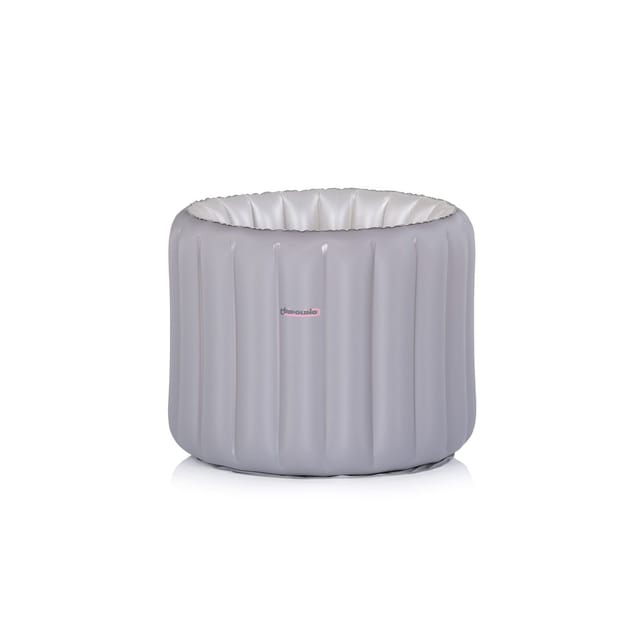 Chipolino, Babybadewanne Bubble Nest aufblasbar, rund, Sitz, Pumpe, Badehilfe grau
