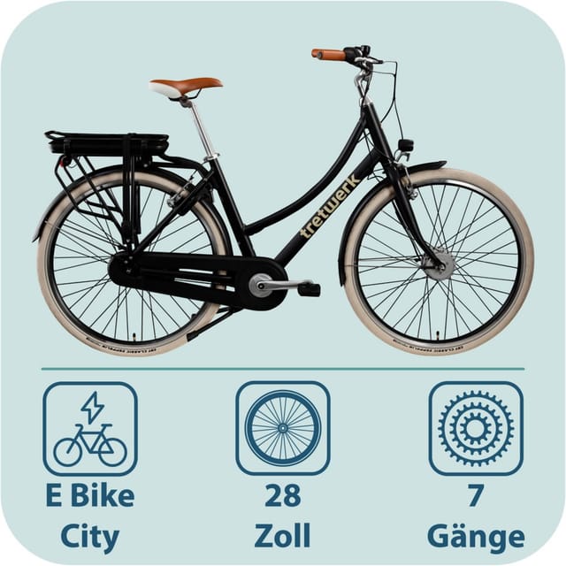 Tretwerk Aurora E Bike 28 Zoll Pedelec Damen Herren 155-185 cm Elektrofahrrad 522 Wh E Fahrrad Damenfahrrad 7 Gang