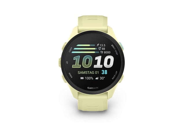 Garmin Forerunner 70 mit Silikonarmband 20 mm Smartwatch (3,048 cm/1,2 Zoll), Smarte GPS-Laufuhr für deinen Laufeinstieg