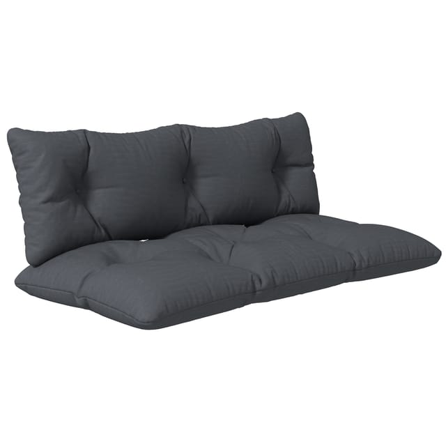 Set Mit 2 Gartenbankkissen: 1 Sitzkissen Und 1 Rückenkissen, Wasserabweisendes Graues Polyester