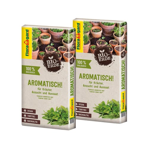 FLORAGARD Anzucht- und Kräutererde »Bio«, 2 x 40 L, torffrei - braun