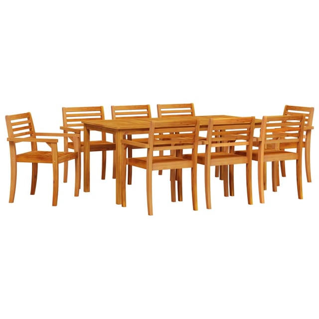 vidaXL 9-Teiliges Garten-Esszimmer-Set aus Massivem Akazienholz 3375674