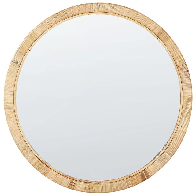 Beliani Wandspiegel ANLEZY Naturfarben 2x80x80