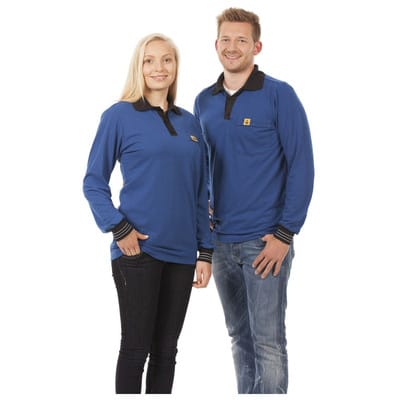 ESD-Langarm-Polo-Shirt, Größe XXXL, schwarz