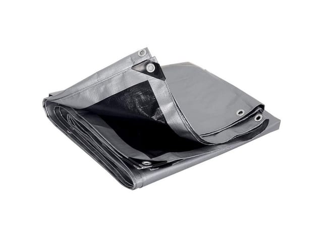 Woltu Pool-Abdeckplane (1-St), 180g/m² PE Gewebeplane mit Ösen grau