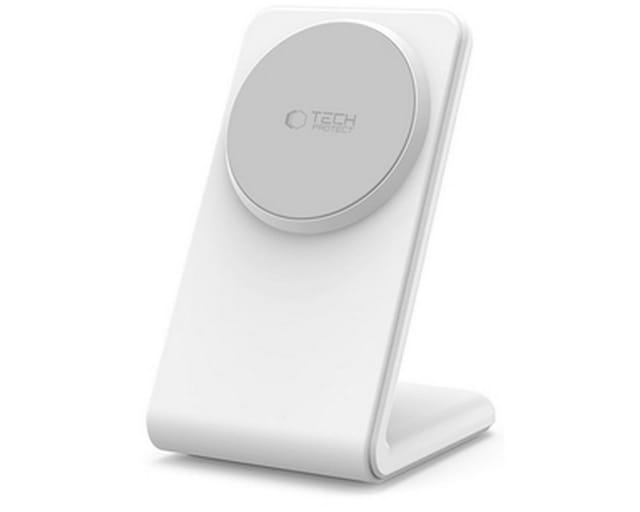 TECH PROTECT QI15W-A38 Induktions-Ladegerät (2000 mA, 2-teiliges Set, 2-teiliges Set mit Ladegerät und USB-C/USB-C-Kabel, MagSafe-Ladegerät mit 15W Schnellladefunktion und Ständer)