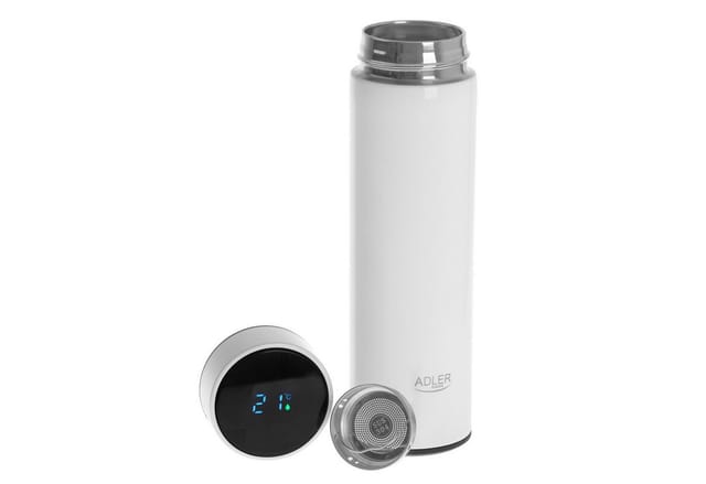 Adler Thermobecher AD 4506 Thermoskanne mit LED-Anzeige für Tee Kaffee 473ml