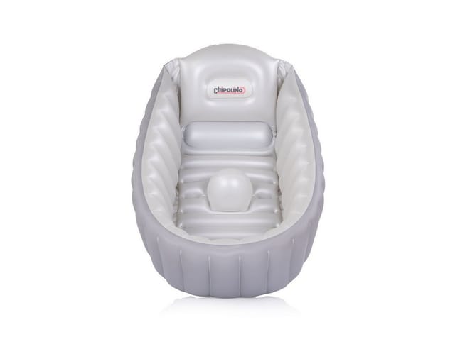 Chipolino Babybadewanne Baby Cloud aufblasbar Pumpe Seitenpolster ab Geburt grau