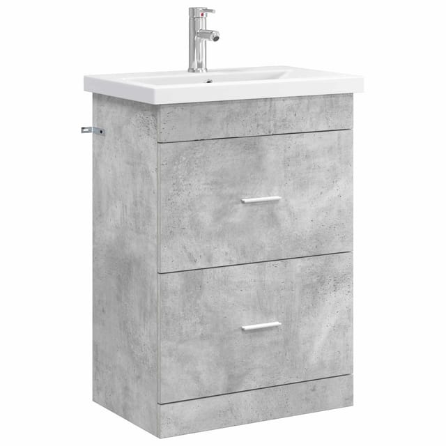 Badezimmermöbel-set Betongrau 61 X 40 X 84,5 Cm Holzwerkstoff Vidaxl