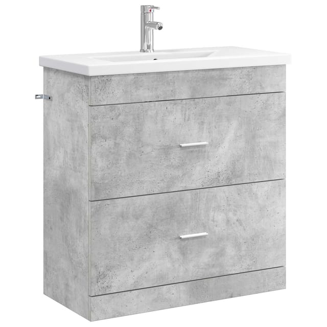Badezimmermöbel-set Betongrau 81 X 40 X 84,5 Cm Holzwerkstoff Vidaxl