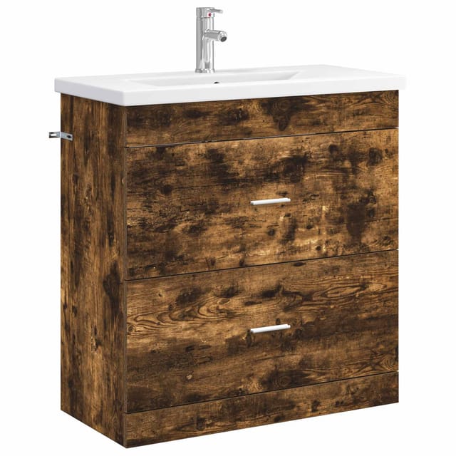 Badezimmermöbel-set Geräucherte Eiche 81 X 40 X 84,5 Cm Vidaxl