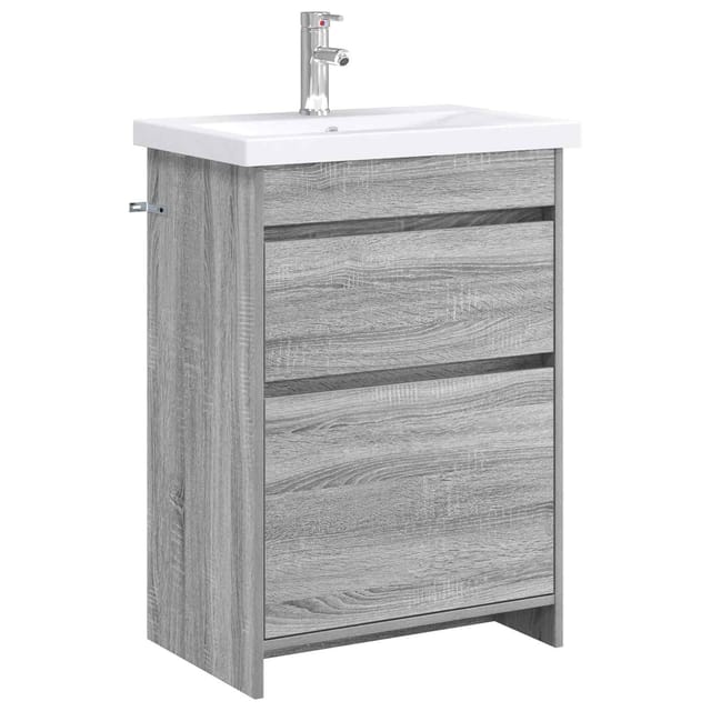 Badezimmermöbel-set Grau Sonoma 61 X 40 X 84,5 Cm Holzwerkstoff Vidaxl