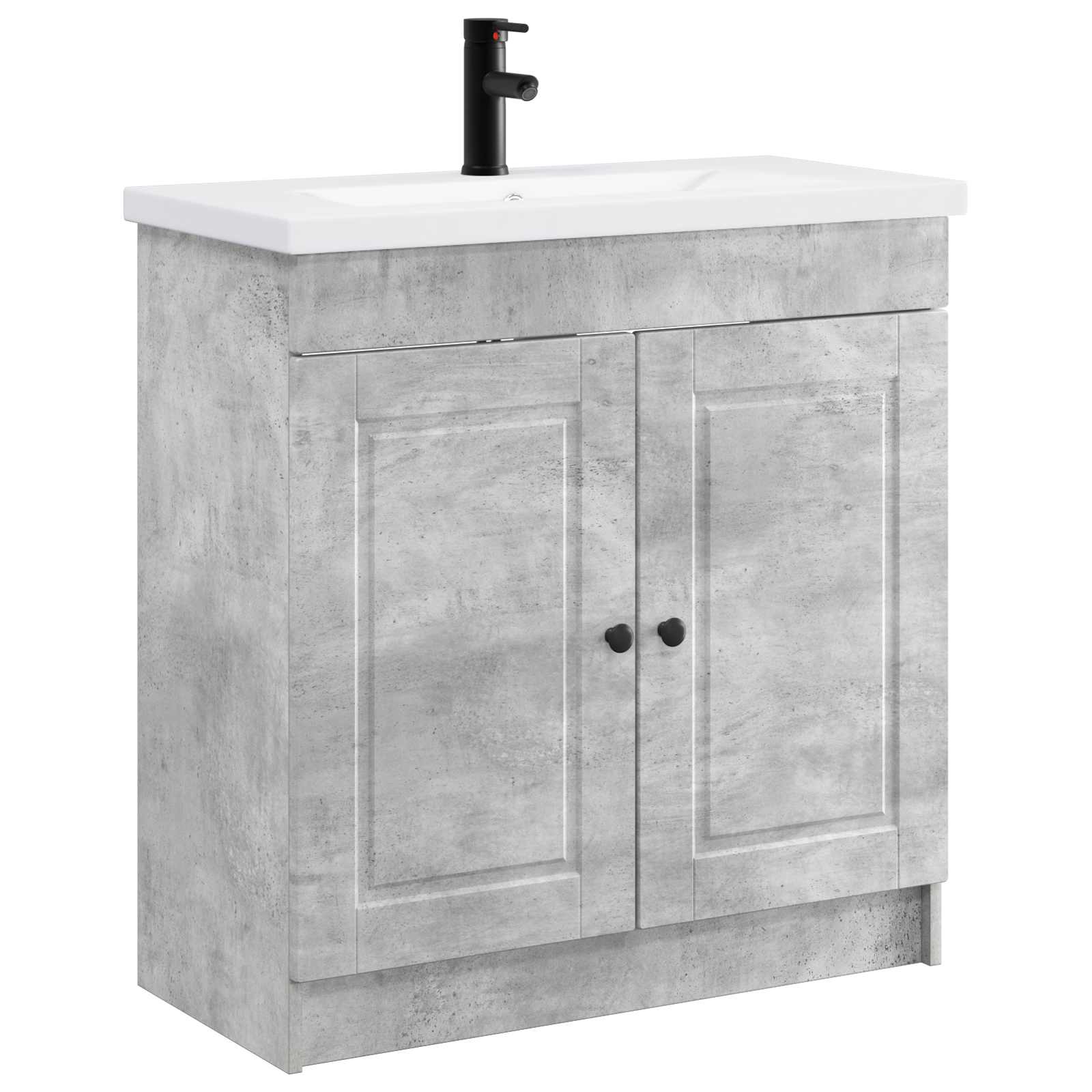 Badezimmermöbel-set Betongrau 78,5 X 37,5 X 81 Cm Holzwerkstoff Vidaxl