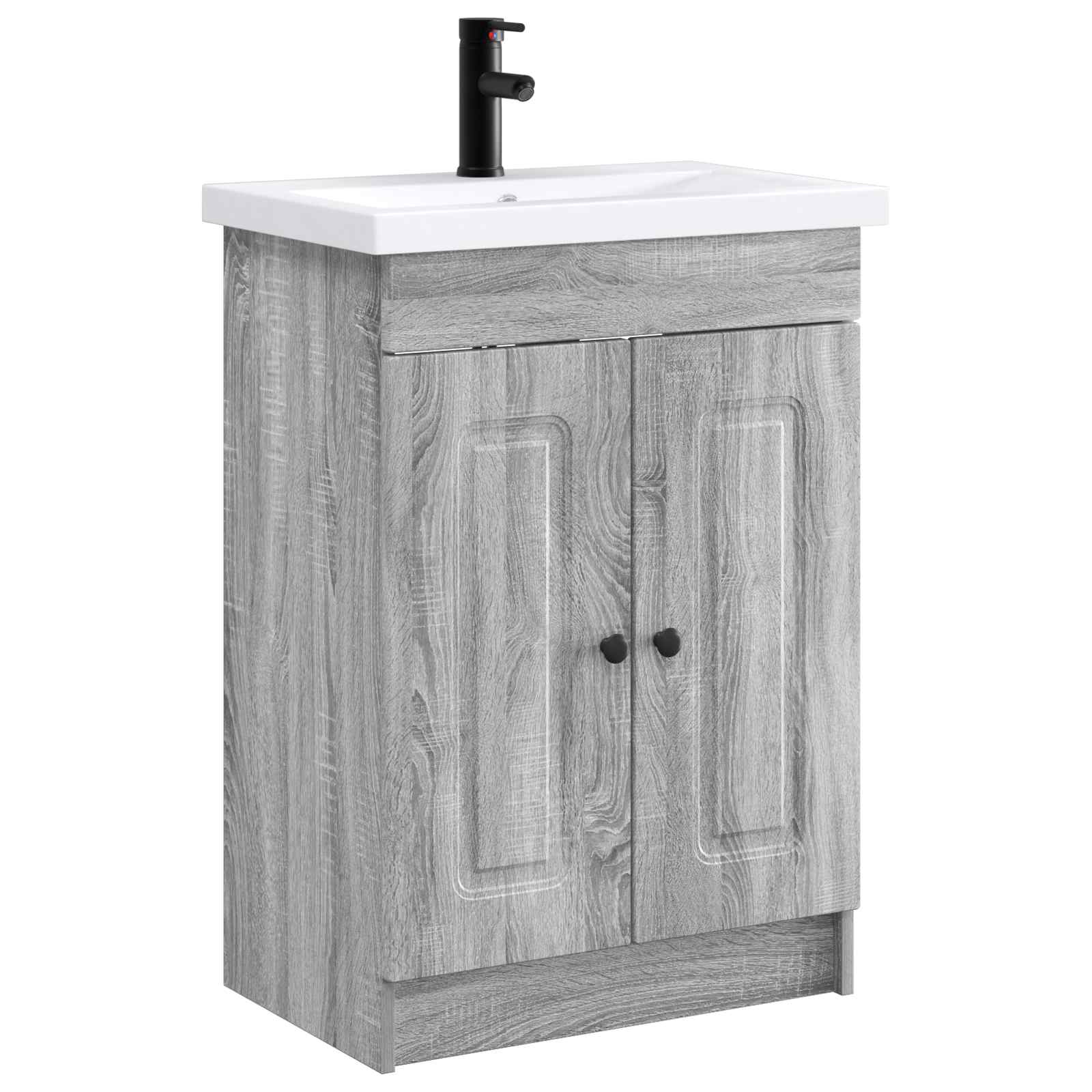 Badezimmermöbel-set Grau Sonoma 78,5 X 37,5 X 81 Cm Vidaxl