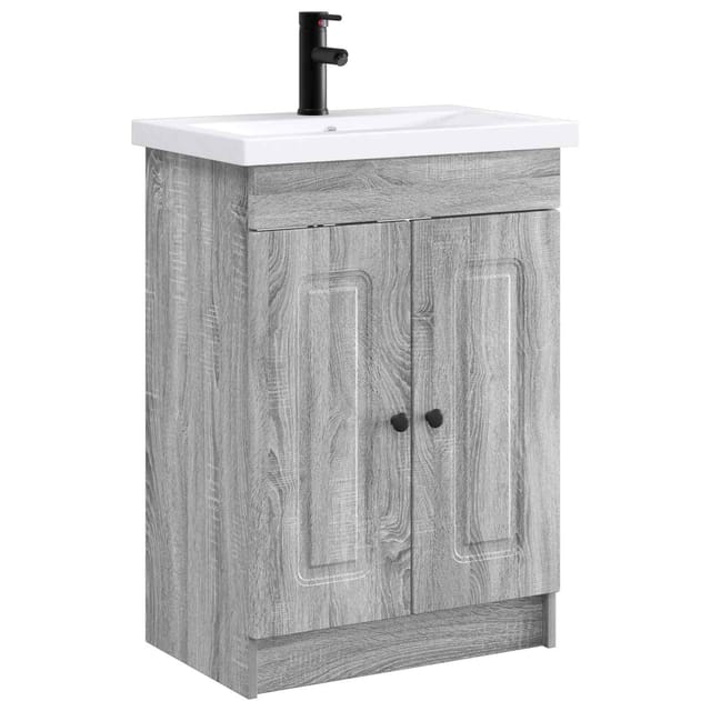 Badezimmermöbel-set Grau Sonoma 78,5 X 37,5 X 81 Cm Vidaxl