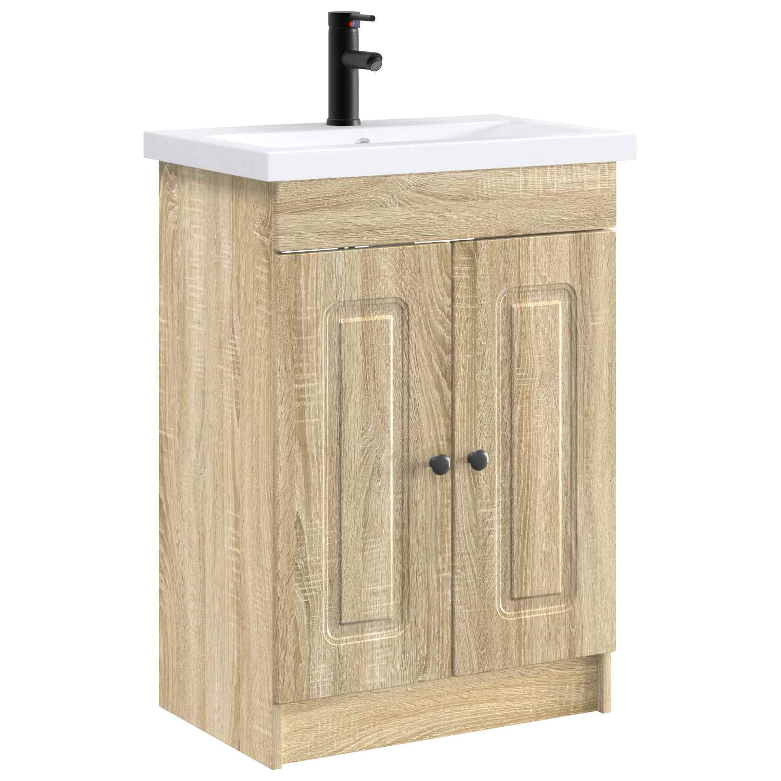 Badezimmermöbel-set Sonoma-eiche 56 X 37,5 X 81 Cm Vidaxl