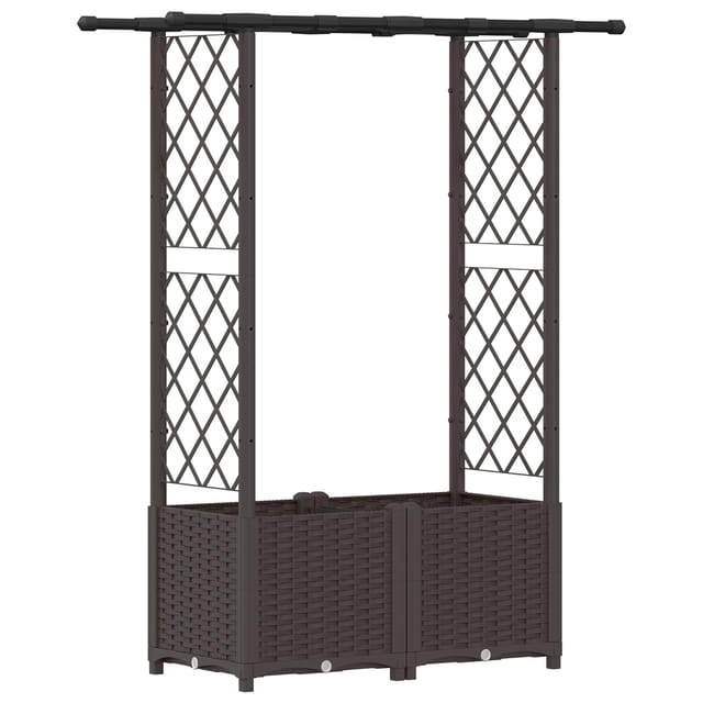 Hochbeet Mit Rankgitter Und Dach Braun 124,5 X 40 X 138 Cm Pp Vidaxl