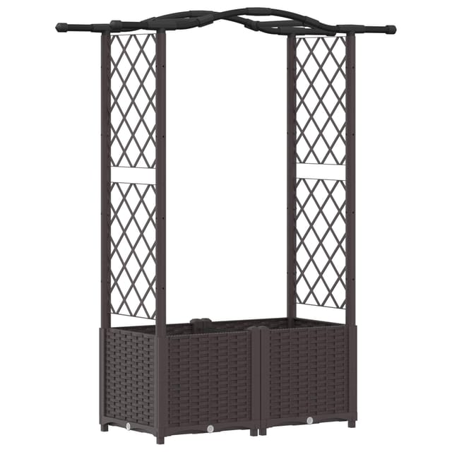 Hochbeet Mit Rankgitter Und Dach Braun 125 X 40 X 138 Cm Pp Vidaxl