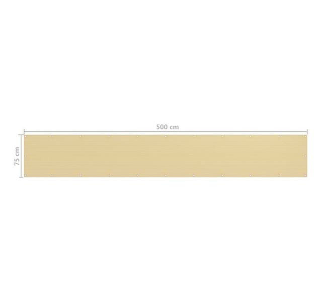 Balkon-sichtschutz Beige 75x500 Cm Hdpe Vidaxl