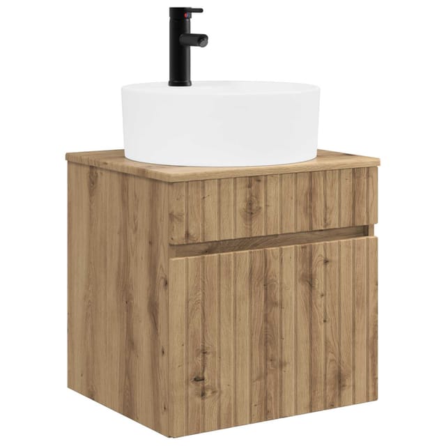 Vidaxl Wall-mounted Sink Vanity Artisan Oak 49 X 44.5 X 65 Cm