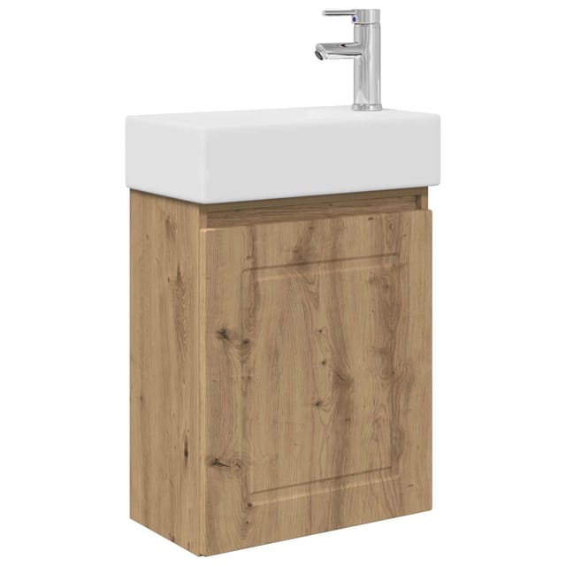 Vidaxl Bathroom Vanity Unit With Tap Artisan Oak 45.5 X 22.5 X 84 Cm