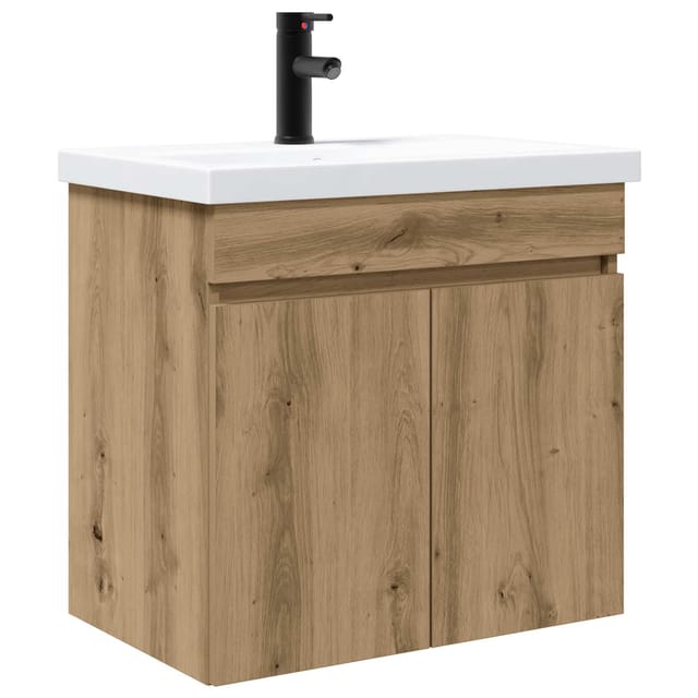 Vidaxl Bathroom Vanity Unit With Tap Artisan Oak 61 X 40 X 74.5 Cm