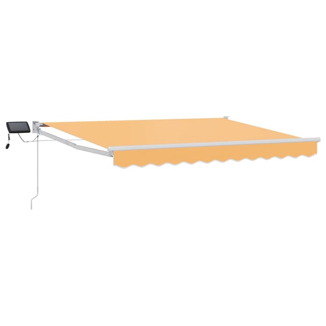 Vidaxl Retractable Awning With Solar And Led Sand 4.5 X 3 M