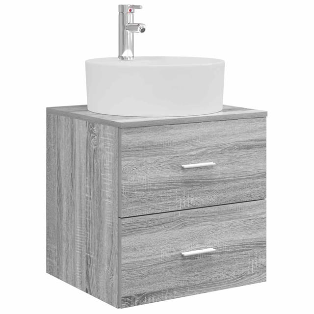 Vidaxl Wall-mounted Sink Vanity Grey Sonoma 49.5 X 44.5 X 65 Cm