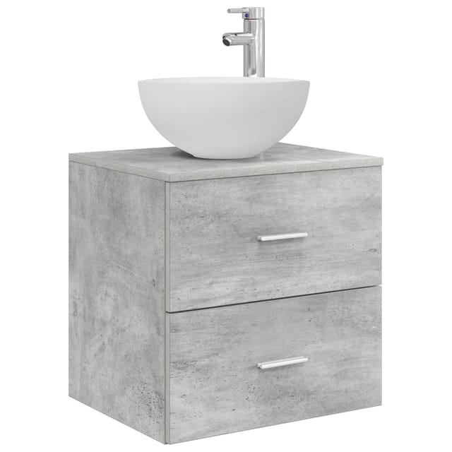 Vidaxl Wall-mounted Sink Vanity Concrete Grey 49.5 X 41 X 64.5 Cm
