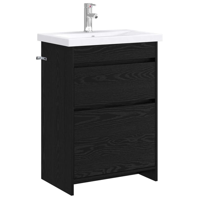 Badezimmermöbel-set Schwarze Eiche 61 X 40 X 84,5 Cm Vidaxl
