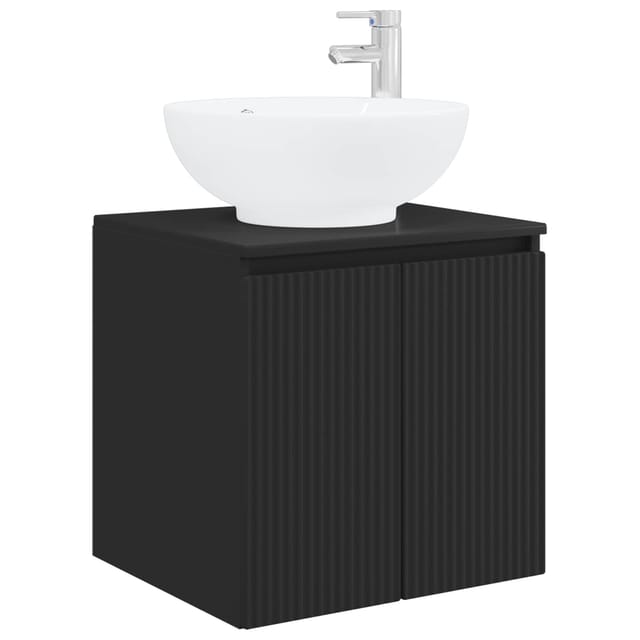 Vidaxl Wall-mounted Sink Vanity Black 49.5 X 44.5 X 65 Cm