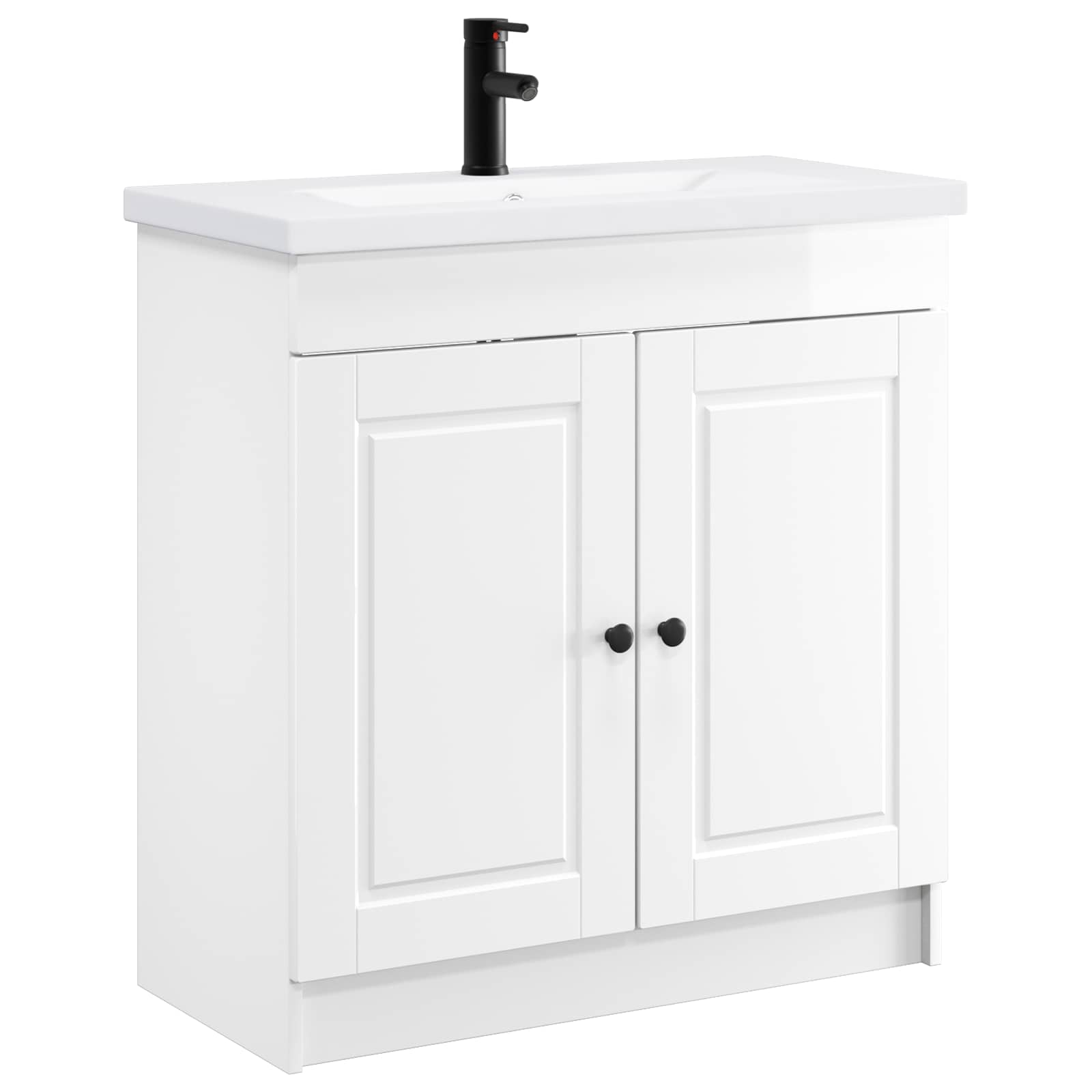 Badezimmermöbel-set Hochglanz Weiß 56 X 37,5 X 81 Cm Vidaxl