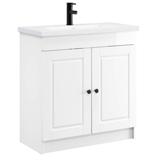 Badezimmermöbel-set Hochglanz Weiß 56 X 37,5 X 81 Cm Vidaxl
