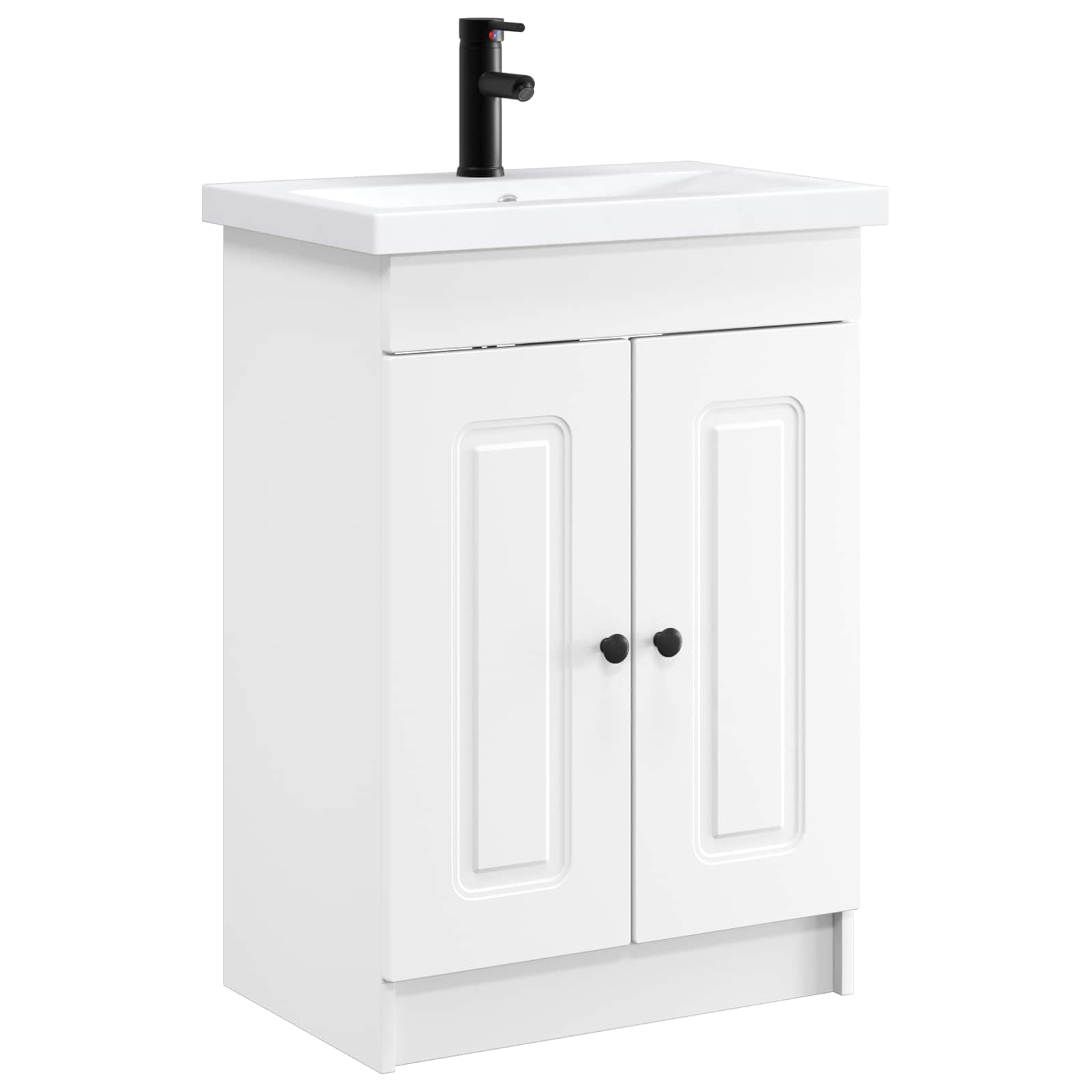 Badezimmermöbel-set Weiß 56 X 37,5 X 81 Cm Holzwerkstoff Vidaxl