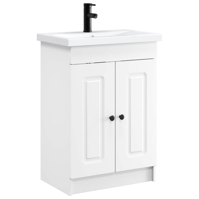 Badezimmermöbel-set Weiß 56 X 37,5 X 81 Cm Holzwerkstoff Vidaxl