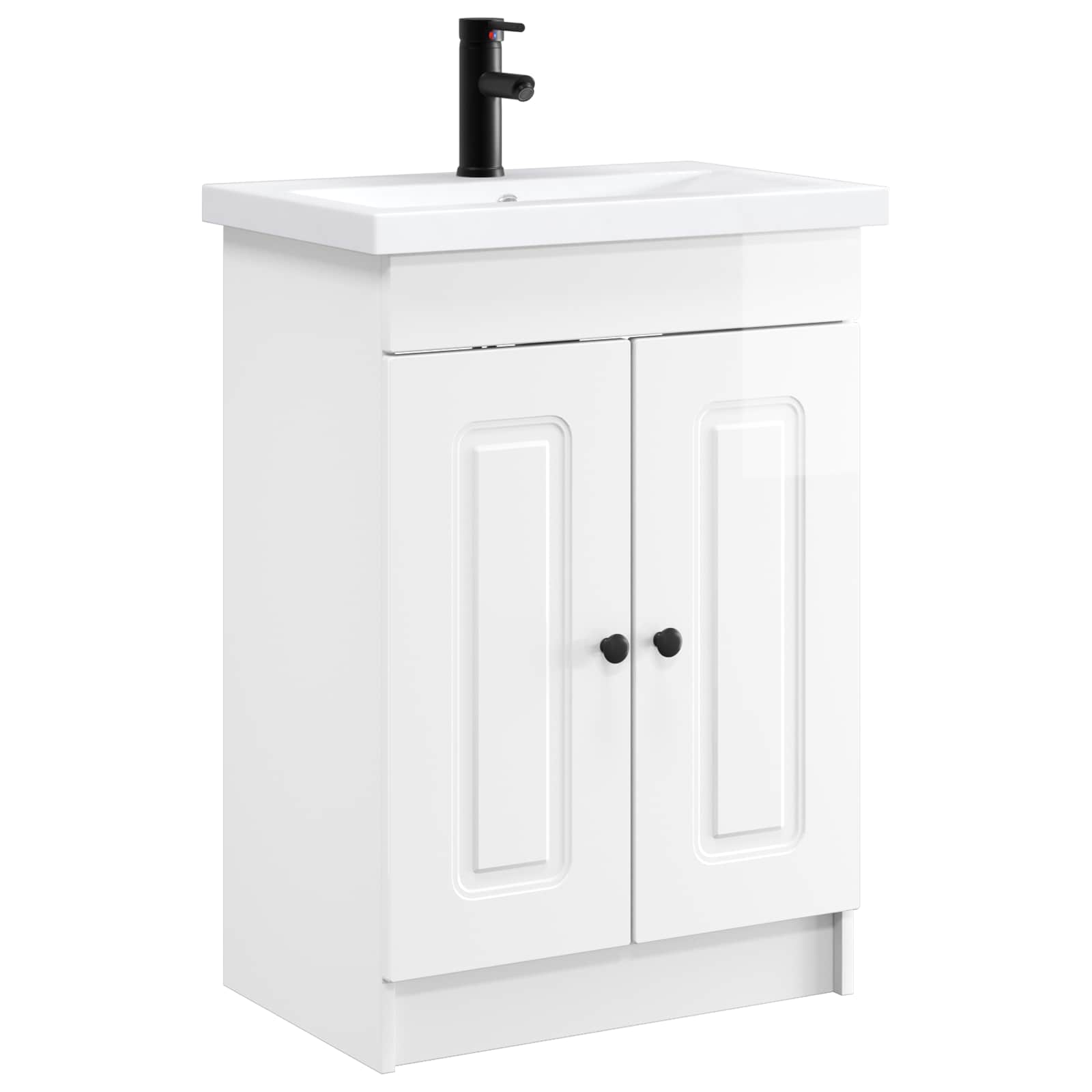 Badezimmermöbel-set Hochglanz Weiß 78,5 X 37,5 X 81 Cm Vidaxl